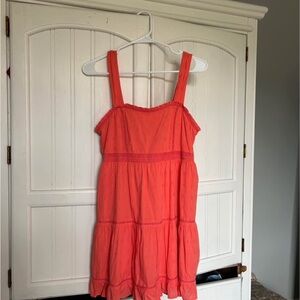 American Eagle Outfitters Coral Tiered Sundress